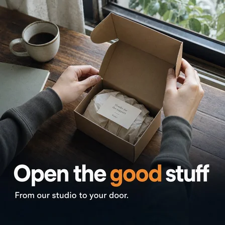 Hands, in use: an example ad photograph from the product's inspiration library, illustrating the "A phone photo of someone actually using it." technique