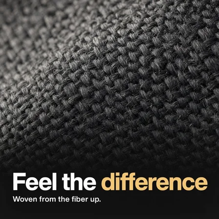 Macro texture: an example ad photograph from the product's inspiration library, illustrating the "So close the material becomes the whole picture." technique