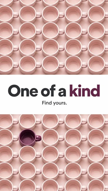 Repeat pattern: an example ad photograph from the product's inspiration library, illustrating the "The product repeated until it becomes wallpaper." technique