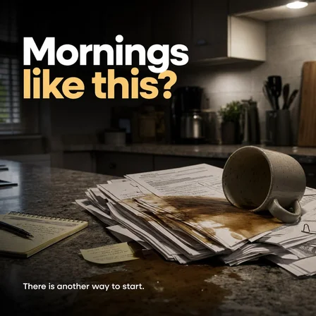 The problem, shown: an example ad photograph from the product's inspiration library, illustrating the "The frustrating moment your product exists for, with the product nowhere in sight." technique