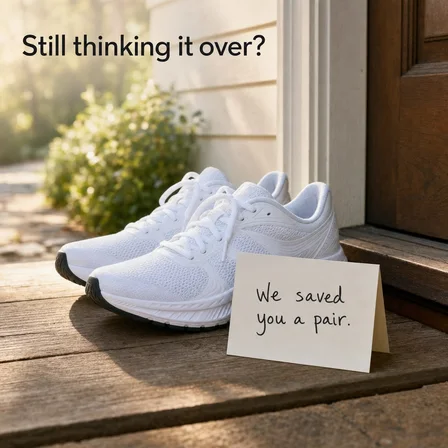 Still waiting: an example ad photograph from the product's inspiration library, illustrating the "The product, waiting for the person who almost bought it." technique